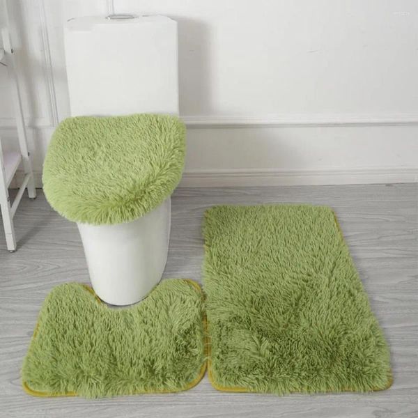 Set di accessori per il bagno tappeto comodo tappeto da bagno super morbido con toilette assorbente non slip per decorazioni per la casa 3 pezzi