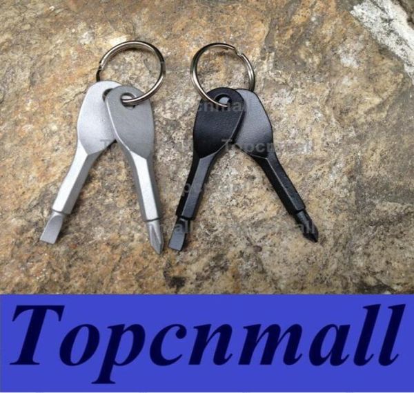 Multifunktionales Taschen -Werkzeugschlüsselbund im Freien EDC Gear Keychains mit geschlitzten Phillips Kopf Mini -Schraubendreher Set Schlüsselringe Topcnm4953445