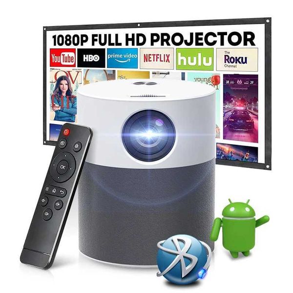 Проекторы Salange 4K Projector HD 1080P 380ANSI P40 Android Cinema Home Theatre Outdoor Portable Projector подходит для мобильных телефонов с Wi -Fi BT J240509
