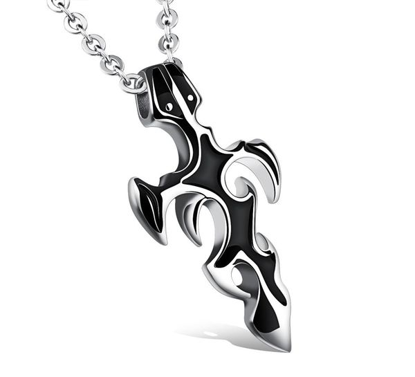 Chinesisches Schwert Symbol Anhänger Halskette für Männer Kreuz Schmuck Titanium Stahl Halskette Cowboy Anti -Allergie Freund Gift9360430