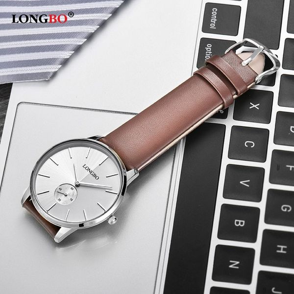 2020 Longbo Luxury Quartz Assista Casual Fashion Leather Strapkes Homens Mulheres Casal Assistem Sports Analog Wristwatch Presente 80286 266f