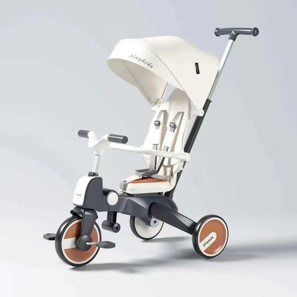 Passeggini# Childrens Tricycle Multifunzione pieghevole passeggino da bambino passeggino a tre ruote carrozzeria bidirezionale per bambini carrello per bambini t240509