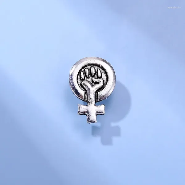 Бруши феминизм эмалевые штифты серебряный цвет кулак женская власть вдохновляющие лацкатные металлические значки вдохновлять ювелирные украшения оптом