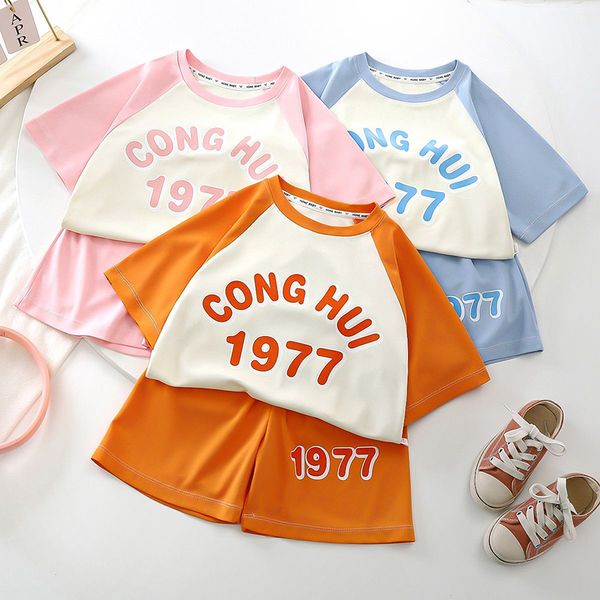 Designer neue Kinder Kleidung Sets Baby Sommer T-Shirt Girl Jungen Klassiker Kurzarm Kinder Fashion Shirts Shorts Set Kid T-Shirts Kurzhose Kleidung CXD2405109-6