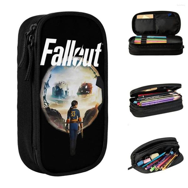 Fallouts Logo 2024 ТВ-шоу карандаш корпус двойной слой крупный школьной школьные аксессуары подарок