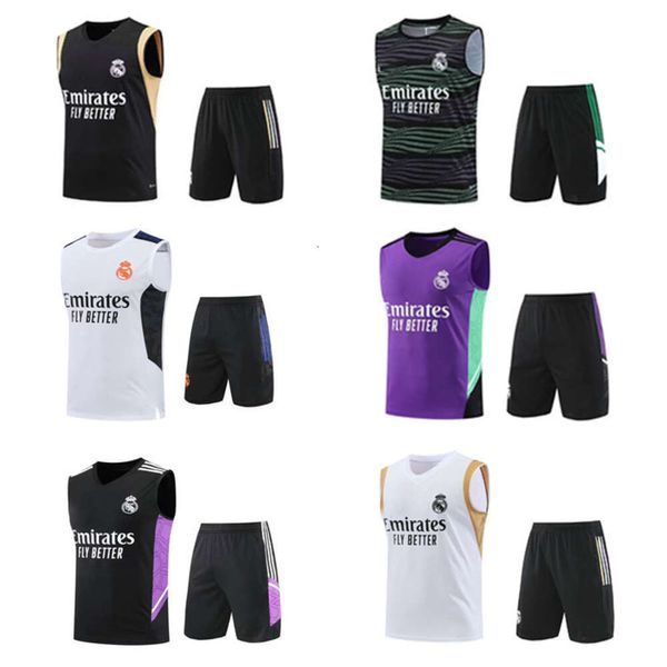 Soccer Trikots -Trails -Einrichtungen für Männer Real Madrid Training Jersey, Tanktop, Erwachsene Sport kurzärmelig vor dem Spiel Football Trikotssey Set