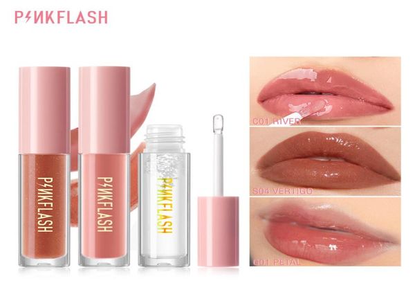 Pinkflash Crystal Jelly Lip Gloss Plumperöl glänzend klare flüssige Lippenstifte mit Feuchtigkeitsspendende Frauen Make -up Lippen Tint Balm Cosmetics5897899