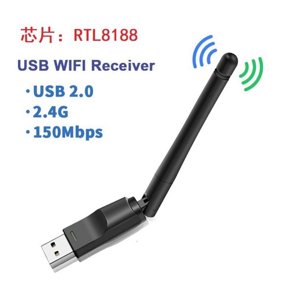 USB -сетевая карта MTK7601 Desktop 150M Беспроводной Wi -Fi -приемник RTL8188 Интегрированная антенна 2DB