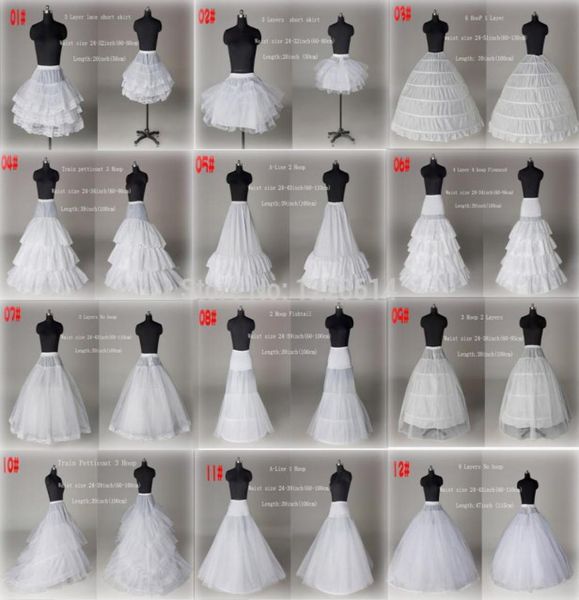 2020 NUOVO 10 stile bianco a una linea sirenetta da ballo da ballo sottovesti da sposa sottokirt Accessori per matrimoni Crinolina Bridal SL9557189