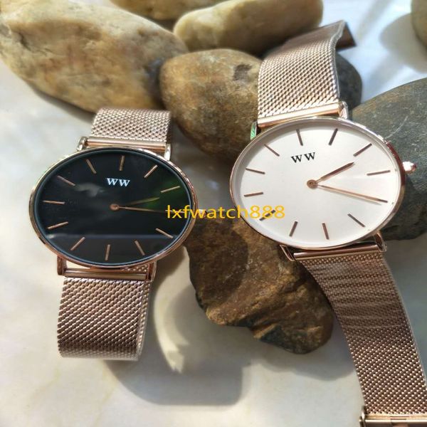 3A WW WW di alta qualità DW Woman orologi 32 mm e uomini guardano 36 mm Wellingtones Fashion Quartz Owatch Daniels Acier Inossdable Owatch da polso 194G