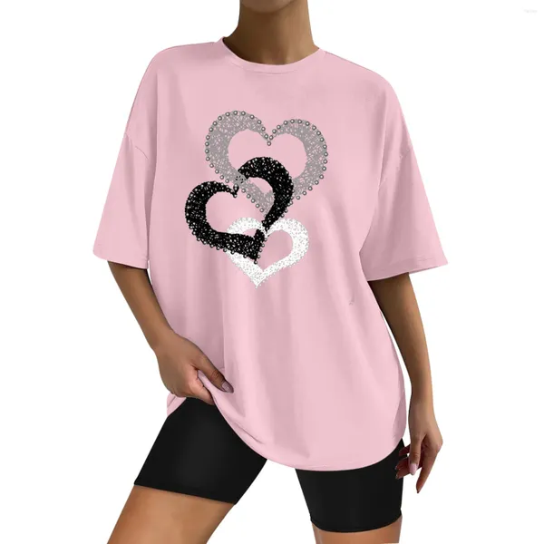 Capuz de moletom feminino Sorto feminino Camisa fofa da moda casual de manga curta Tops camisetas de algodão raglan tee