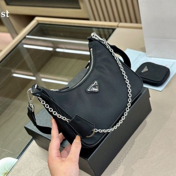 Bolsa de designer de 3 em 1 Mini bolsa luxuria bolsas hobo bolsa crossbody sirep strap saco clássico zip reedição saffiano couather name prate wh 253m