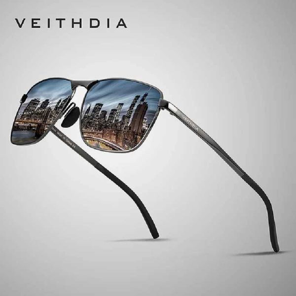 Güneş Gözlüğü Veithdia Marka Erkek Retro Spor Güneş Gözlüğü Polarize UV400 Lens Gözlük Aksesuarları Açık V2462 Q240509