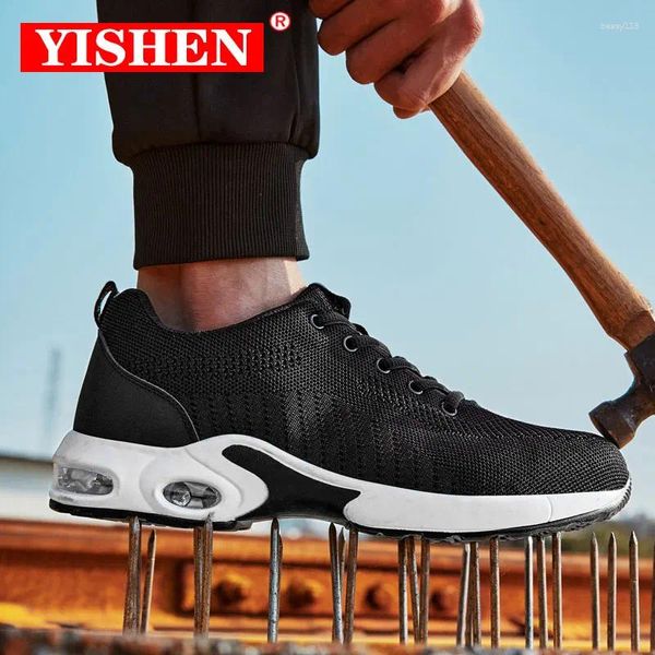 Scarpe casual yishen lavoro uomini donne stivali in acciaio in acciaio stivali da sneaker caldi anti-smash costruzione traspirante