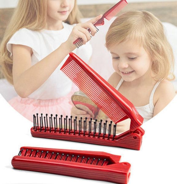 Kinderfaltungskamm -Baby -Mädchen Muster Geflecht Haarverteilungslinie mit tragbarem Haarkamm Dual Purpose Comb