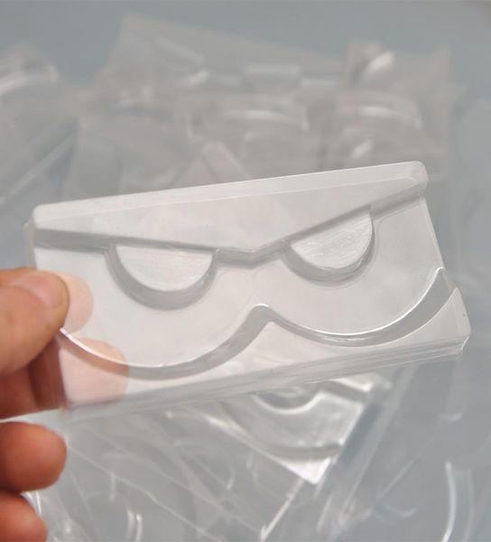 Bandejas de cílios transparentes de cílios falsos 100pcspack para cílios falsos ciladrões de embalagem Faux Cils 25mm de mipers