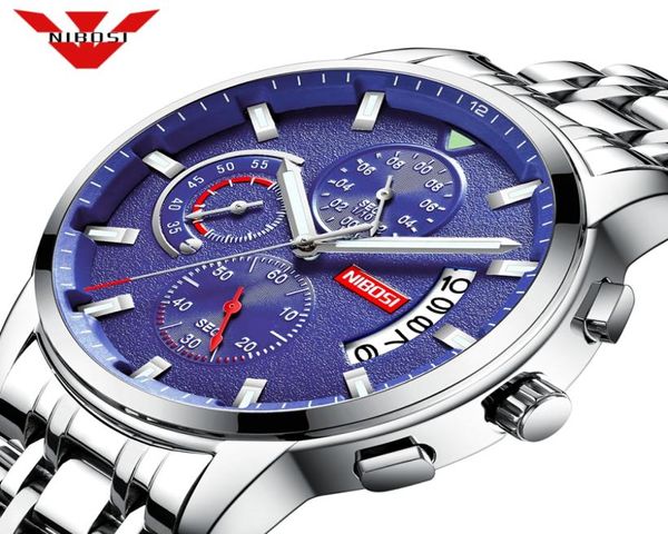 Nibosi 2019 Fashion Blue Mens Watches Top Brand Luxury Dress Watch Men Quartz Orologio Casual Imdute Orologio Relogio Masculino6091191