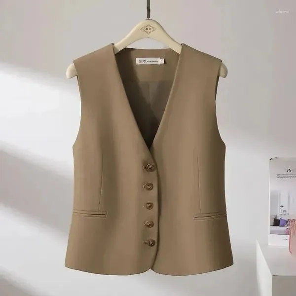 Coletes femininos li bu traje feminino colete jacket primavera e outono 2024 top top elegante e elegante ombro moderno