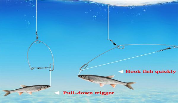 Automatische Fischereihaken mit voller Geschwindigkeit für faule Person Edelstahlteile Federartefakt Universal Katapult Fischereizubehör3516670