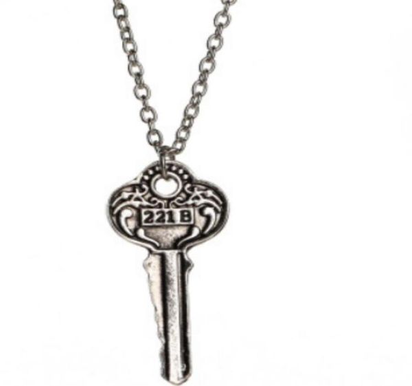 Verkauf des Schlüssels an 221B Sherlock Halskette Anhänger Neue Filme Schmuck Silber und Bronze Anhänger PS05697481249