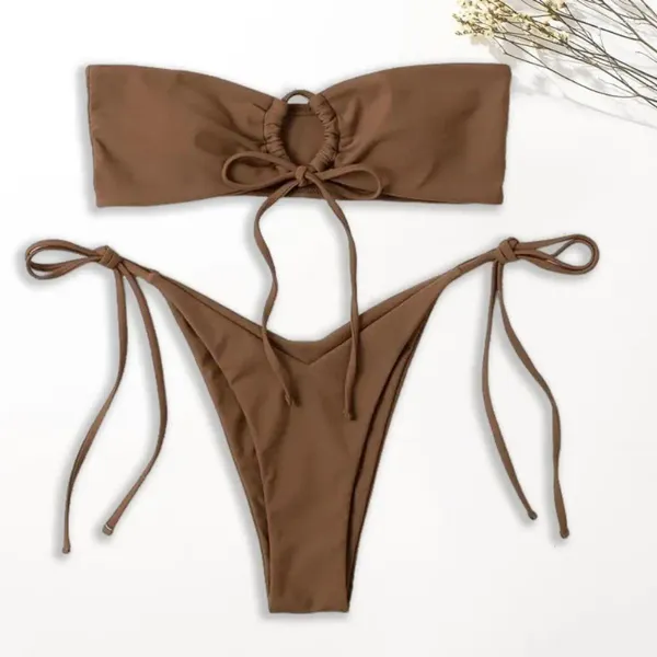 Swimwear's Swimwear Sexy Bikini Set reggiseno imbottito Elegante con briefing a vita in alto con la spiaggia per la spiaggia