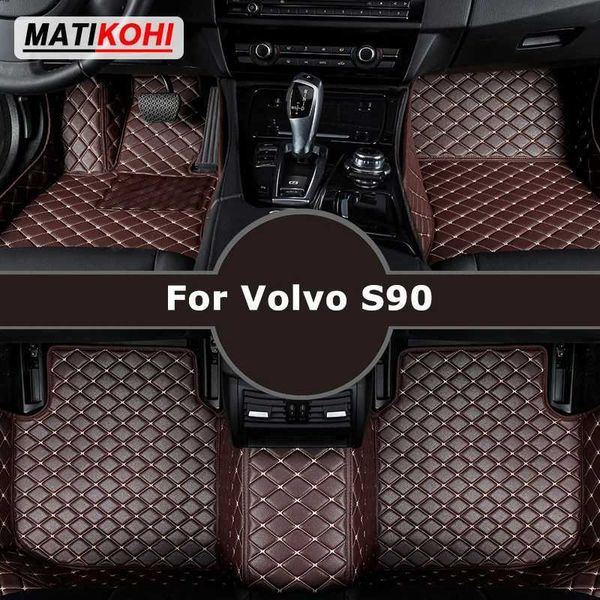 Bodenmatten Teppiche Matikohi Custom Car Floor Matten für Volvo S90 Auto Teppiche Fuß Coche Accohtorie T240509