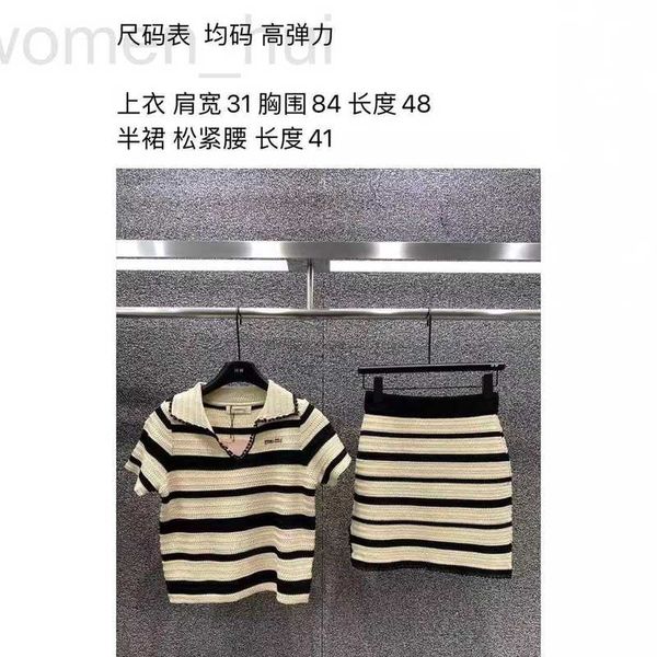 Designer di abiti da due pezzi Miu Home Shenzhen Nanyou High European Wear's Wear Stripe Knipe Thop abbiglia