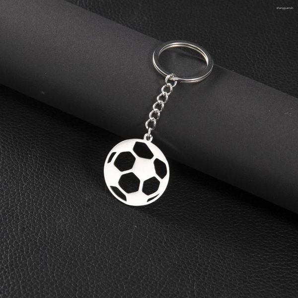 Schlüsselanhänger DIY Anhänger Fußball Keyring Car Geschenke für Freund Handgefertigte Edelstahl -Schlüsselbund -Match Ball Fans Souvenir Key Tag Tag