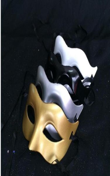 Máscara de festa veneziana expressa máscara de festas de halloween romano máscara mardi gras máscara de máscara cor de ouro prateado preto whit3175606