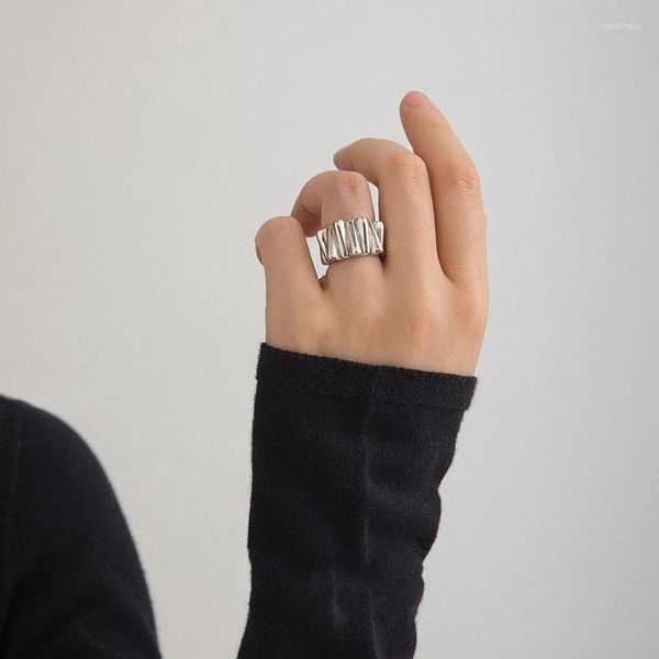 Кластерные кольца 925 Стерлинговое серебро нерегулярная равнина для женщин