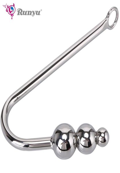 Anal Hook Metal Plug With Ball Hole Butt Dilator Massager Exótico Sexy Toy para homem Male BDSM Game Beauty Itens 9111239