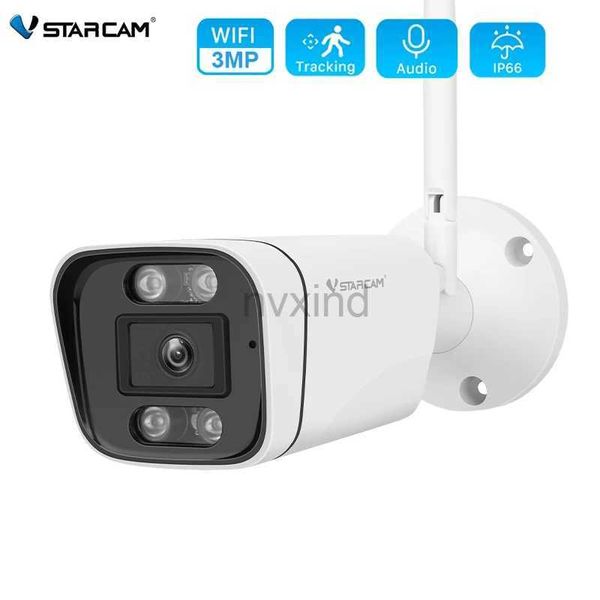 Câmeras IP Vstarcam 3MP Câmera IP Câmera Wi -Fi AI sem fio Detecção humana CCTV Bullet Monitoramento externo Câmera de câmera Night Vision D240510