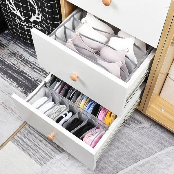 Aufbewahrungstaschen Home Drawer Box Socken Slips Unterwäsche zusammenklappbare Gürtel Bindungsbindungen Organisatoren Kleiderschrank nicht gewebte Maschendrichtern Boxen