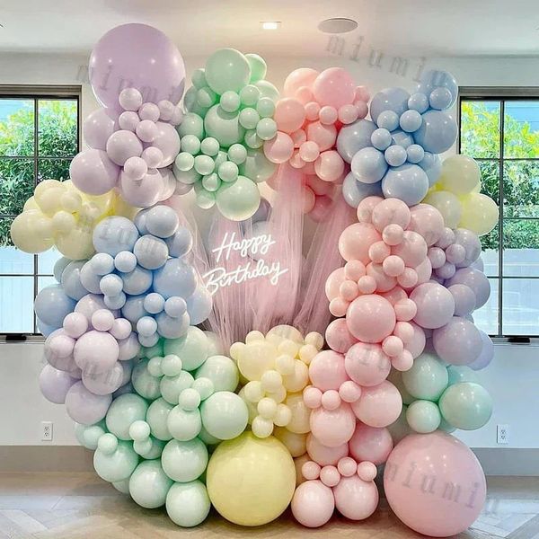 Macaron Rainbow Balloon Garland Arch Kit Girls Pastel Wedding Party Birthday Party Pink Balloons Baby Shower Decoration Kid Presente 240510