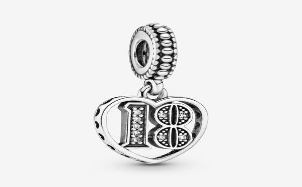 100 925 Sterling Silver 18 ° Celebrazione Dangle Charm Fit Original European Charms Bracciale Fashion Accessori 9480151