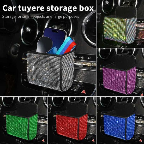 Organizzatori di strumenti Crystal Diamond Car Smash Stay Box Organizzatore di cellule Organizzatore per cellulare Accessori per auto per decorazioni per le donne T240509