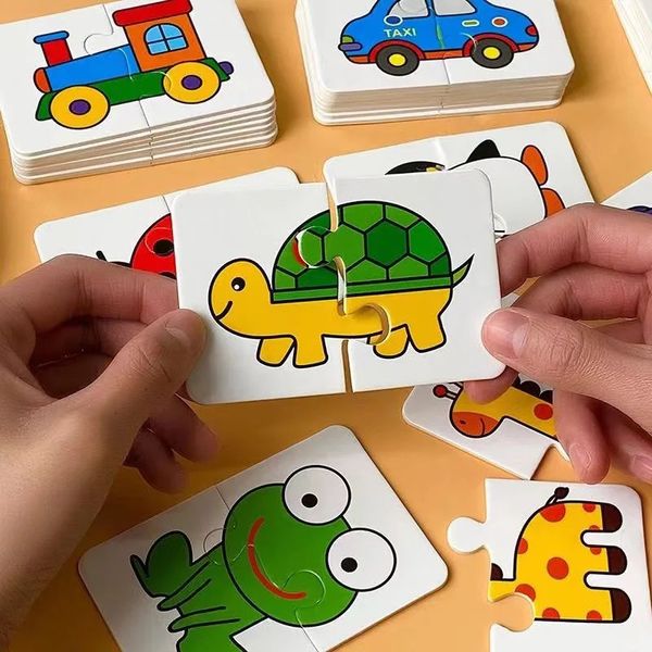 Giocattoli puzzle per bambini per bambini animali da camion di frutta matching giochi di abbinamento Montessori giocattoli per bambini 1 2 anni da 3 anni ragazze 240509