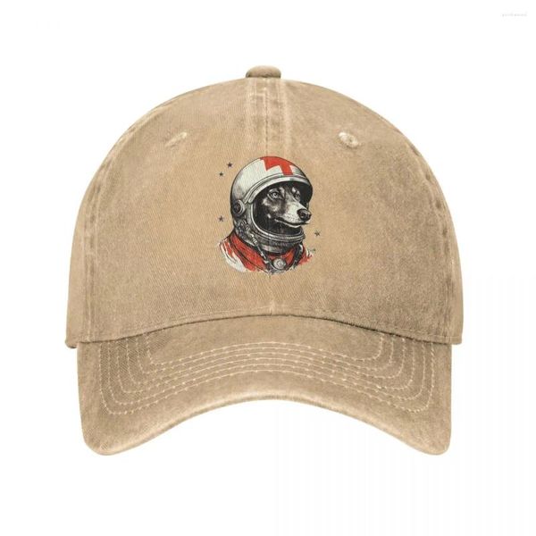 Ball Caps CCCP Laika Space Traveler Dog Unisex Style Baseball Cap Советский союз расстроенные джинсовые шляпы модная шляпа на открытом воздухе шляпа для снимки