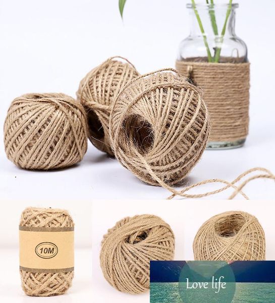 10m50m100m Natural Jute Twine Burllap String Floristen gewebte Seile Leinen Seilpackungskabel Faden DIY Scrapbooking Craft Decor1575875