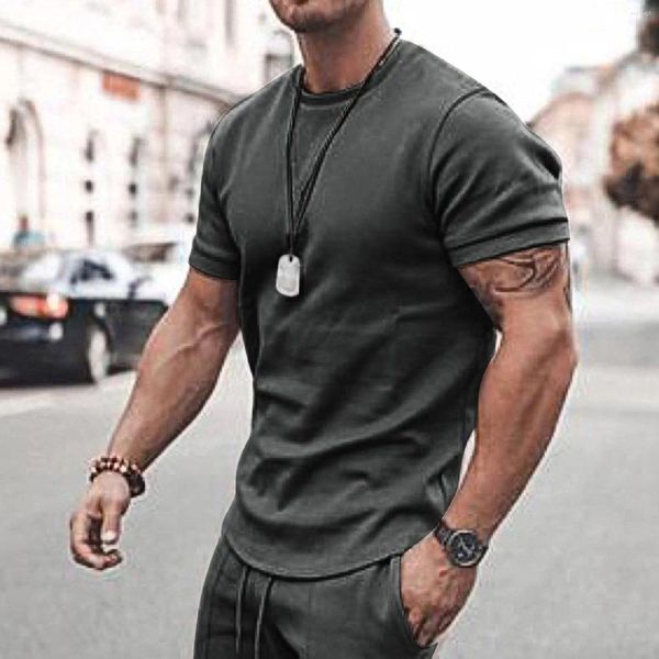 Men's Tracksuits Summer Cross Border European e American Loose Juventude de Moda Sólida Solos Curtos Definir Casual Two Piece