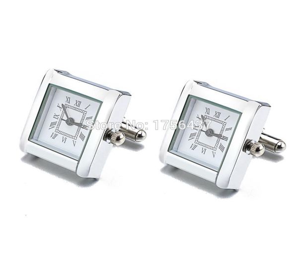 Lepton Functional Watch GuffLinks for Men Square Real Orology Cuff Links con Battery Digital Mens Watch GuffLink Relojes Gemelos CJ6145049