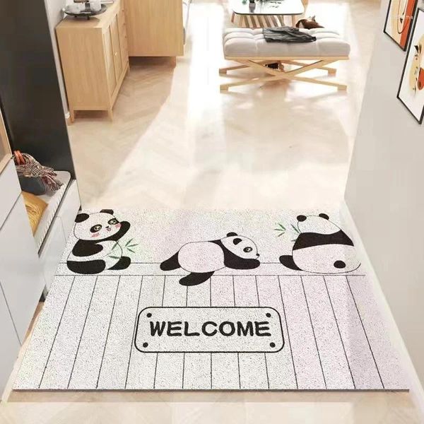 Tapetes fofos desenhos animados panda padrão retângulo capacho de tapete home ingressor não deslizamento tapete para banheiro banheiro cozinha tapetes de sala de estar