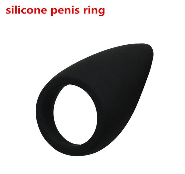 Pênis do pênis de pênis de silicone preto pênis de ereção de anéis aprimorados Scrotum Bondage Testículos de massagem perineal para adultos brinquedos sexuais para o homem Q8226037