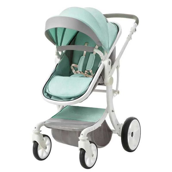 Carrinhos de bebê# novo carrinho de bebê 2 em 1Green Carriques de carrinho de bebê dobrado carrinho de luxo para um carrinho de bebê rosa de viagem de viagem para bebê T240509