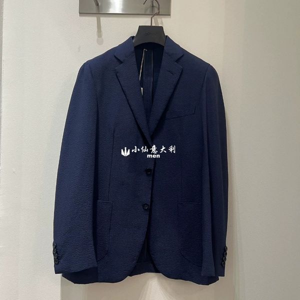 Uomini blazer inverno brioni lana di seta blu blu giacche