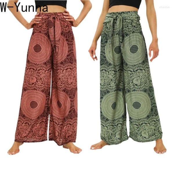 Calças femininas K005 BOHEMIAN CASUAL CASUAL CULOTES CULOTTES CULOTTES LAG