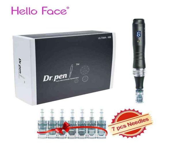 Dr. Pen Ultima M8 mit 7 Stcs -Patronen drahtlosen Derma Pen Skin Care Cace Microneedle Home verwenden Sie Schönheitsmaschine 2112249075868