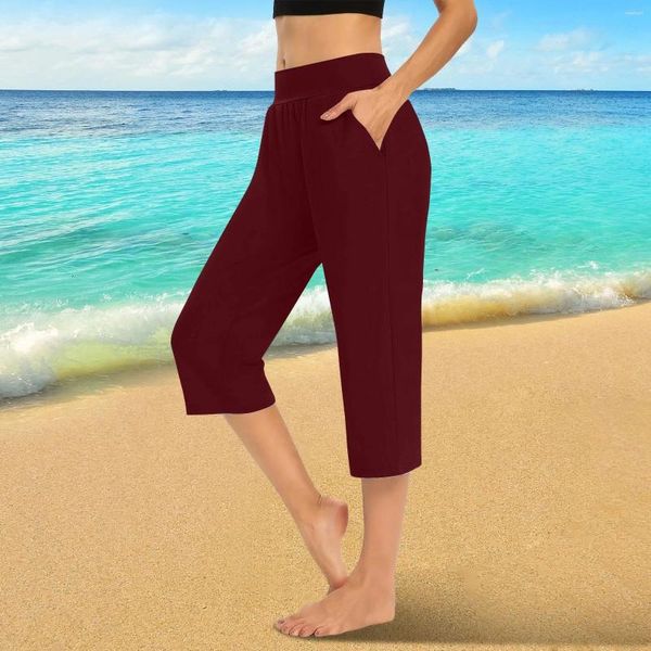 Calças femininas Capri Leggings for Women 2024 Coloque de cintura alta yoga capris