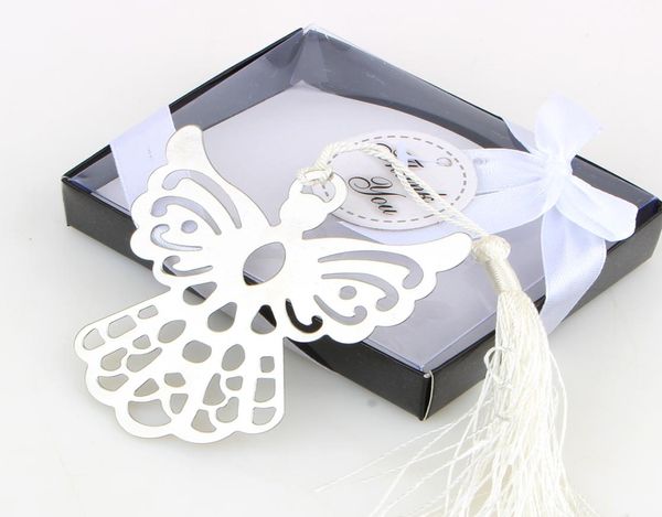 Silver Angel Bookmark per battesimo Baby Shower Souvenirs Party Christining Giveaway Gift Regali per matrimoni per ospite 50 pezzi Gift Box8959670