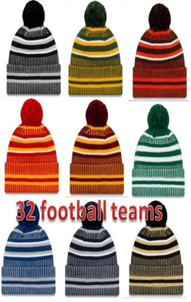 Hat Factory Direttamente nuovo arrivo berretti late -late cappelli American Football 32 squadre sport inverno latena a maglieria Caps berretto Knitted2673315